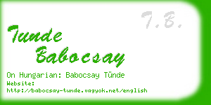 tunde babocsay business card